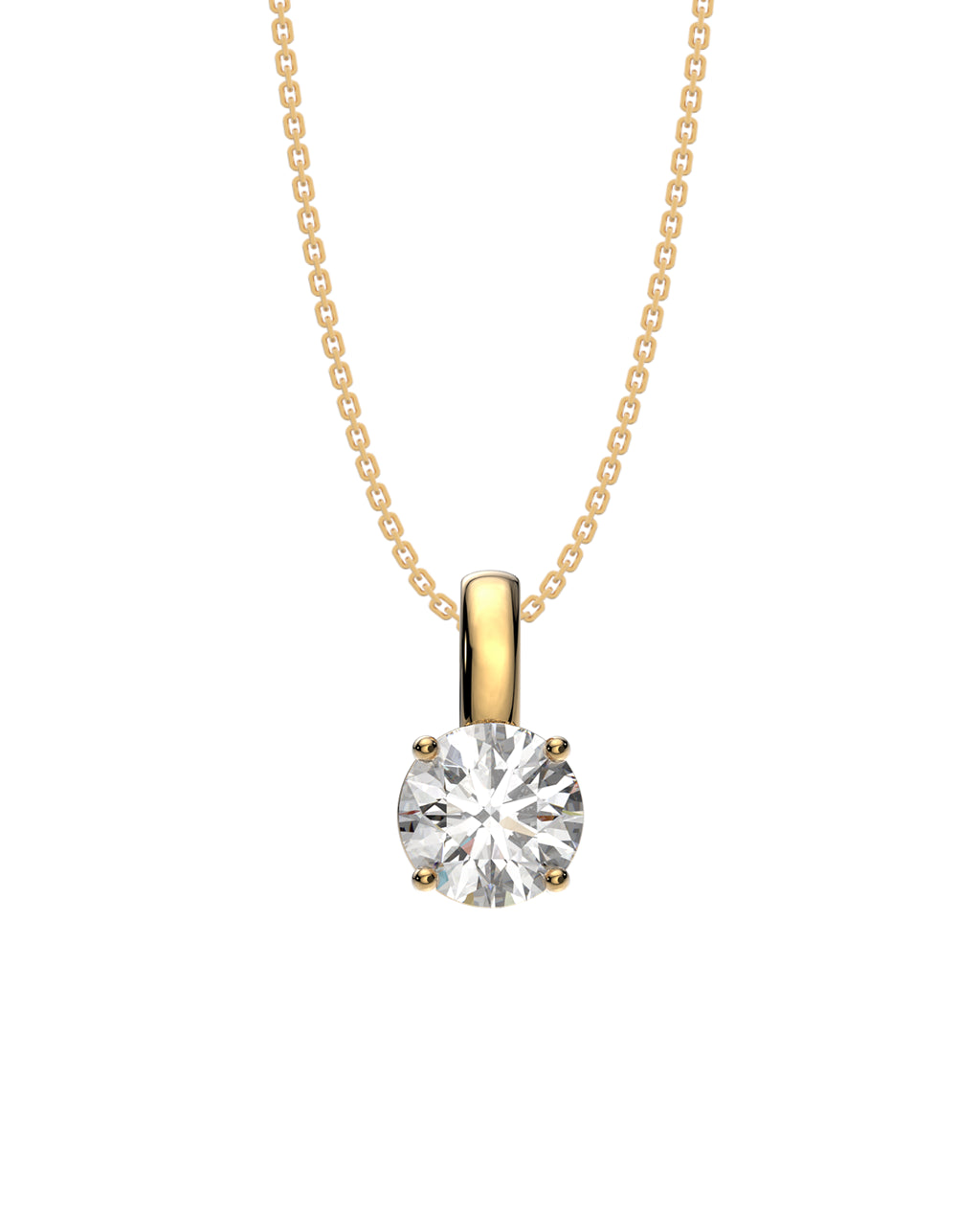 Colar em Ouro 18k com Diamante de Laboratório 1 ct