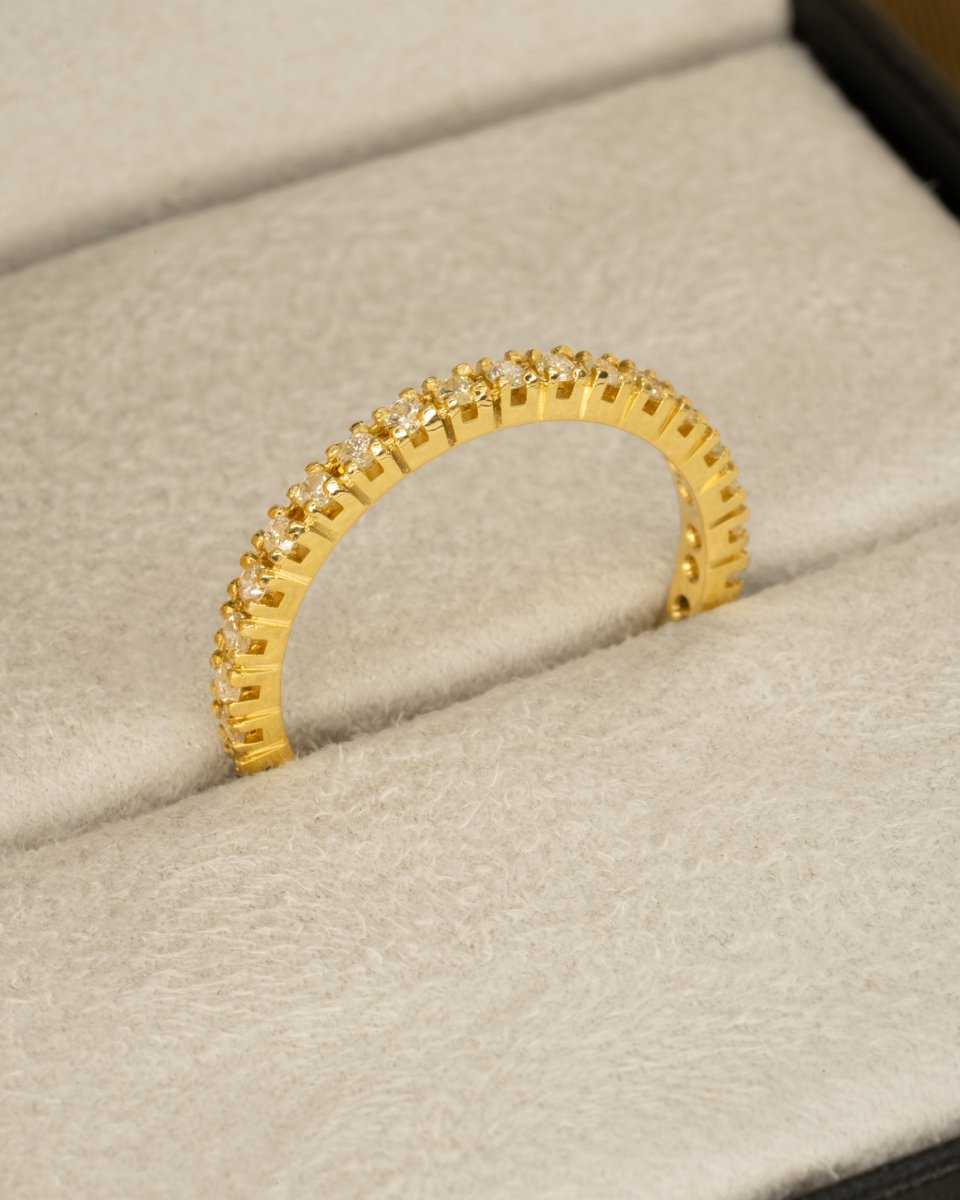 Anel Eternity Diamante 2mm em Ouro 18k - Santé Joias