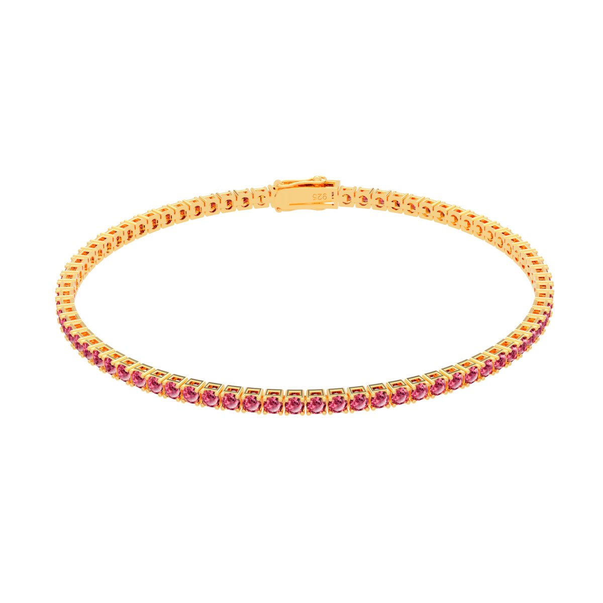 Pulseira Riviera Turmalina Rosa 2mm - Santé Joias