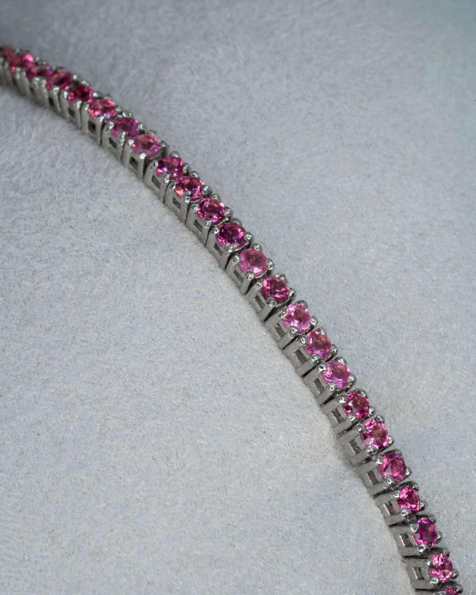 Pulseira Riviera Turmalina Rosa 2mm - Santé Joias