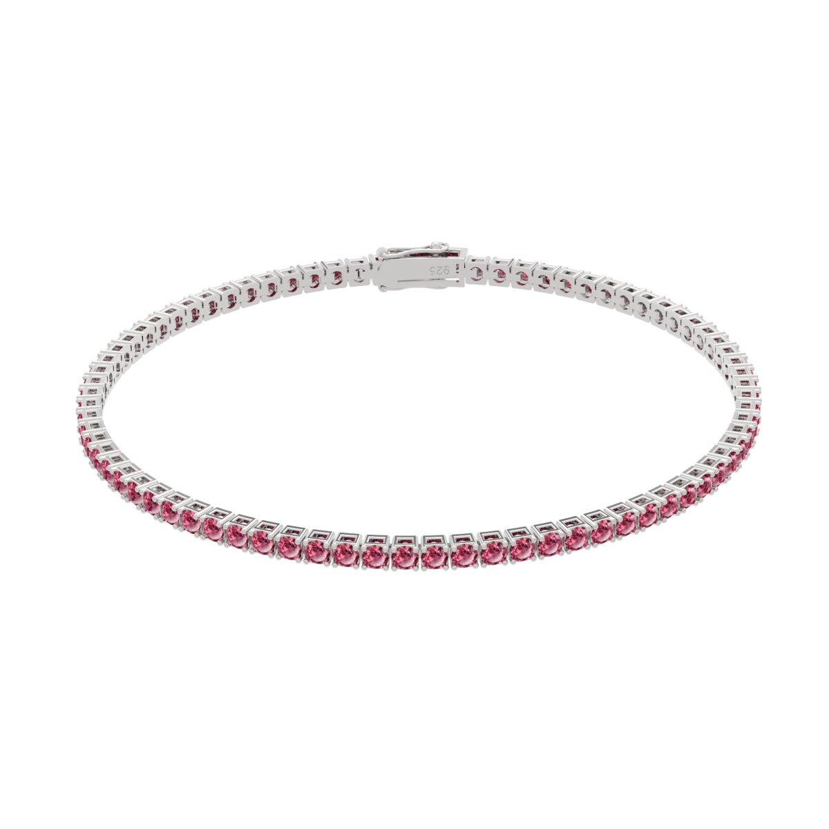 Pulseira Riviera Turmalina Rosa 2mm - Santé Joias